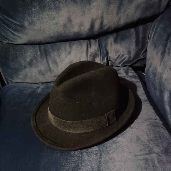 Rivingston & Mott New York Hat men black 100% wool M/L fedora - Picture 3 of 5